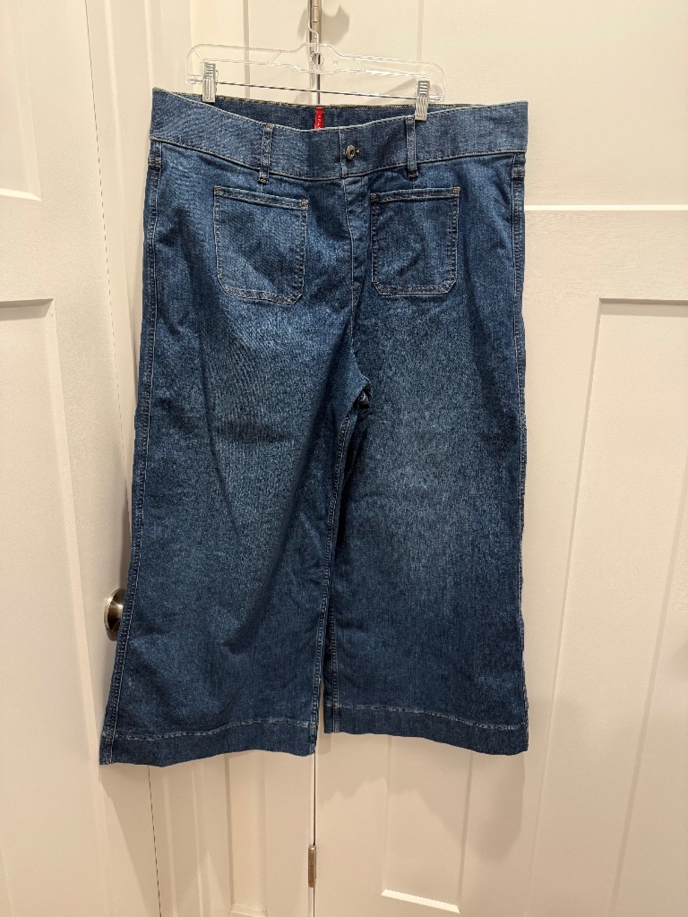 SPANXshape EveryWear Cropped Wide Leg Jeans with Patch Pockets